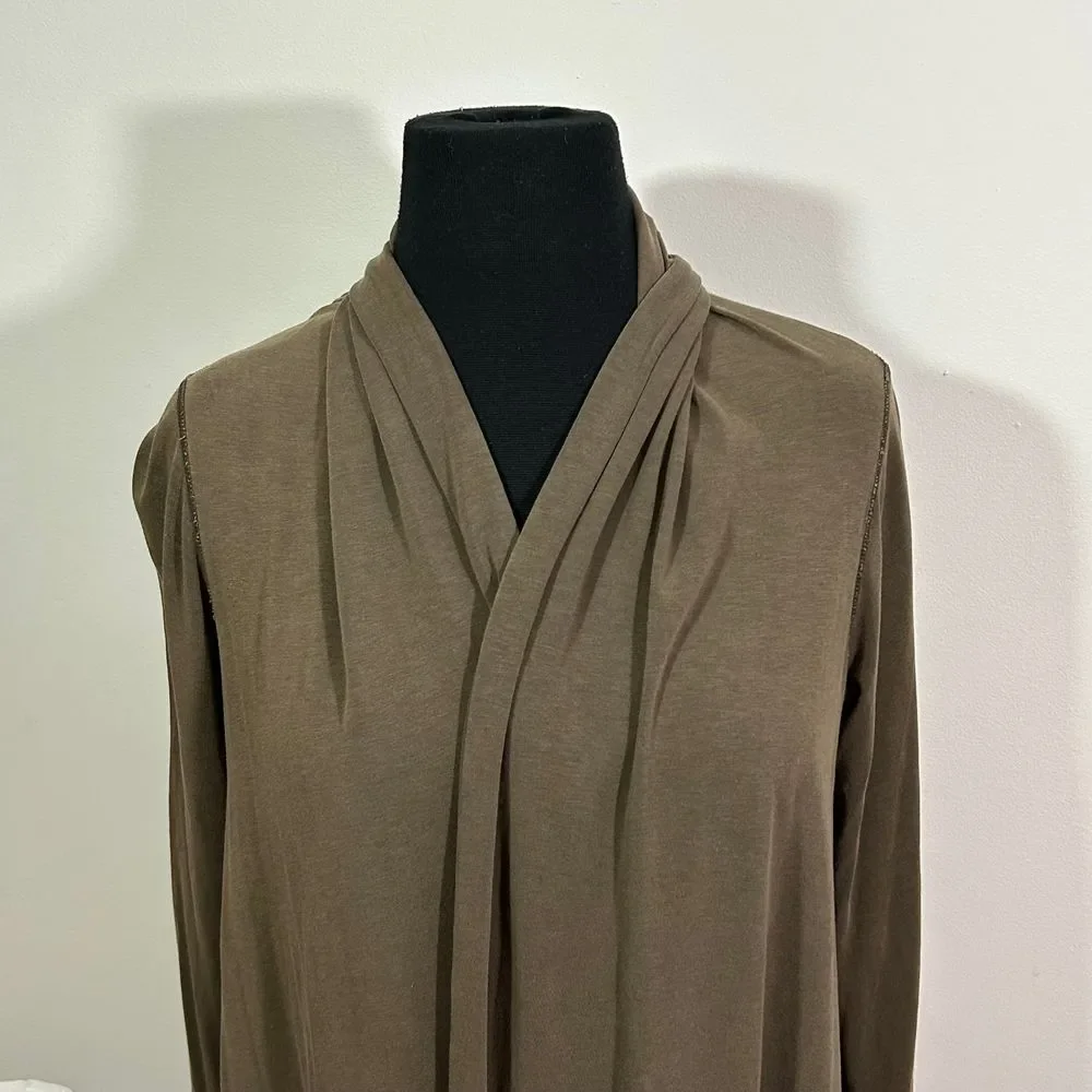 Lululemon Draped Open Front Cardigan Wrap in Olive‎ Brown Womens